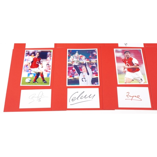 1447 - Thirteen Arsenal Football Club autographs and photographs with certificates comprising Matthieu Flam... 