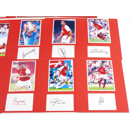 1447 - Thirteen Arsenal Football Club autographs and photographs with certificates comprising Matthieu Flam... 