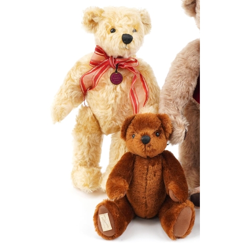 615 - Five Deans Rag Book limited edition collectable teddy bears, some with certificates, comprising Bert... 