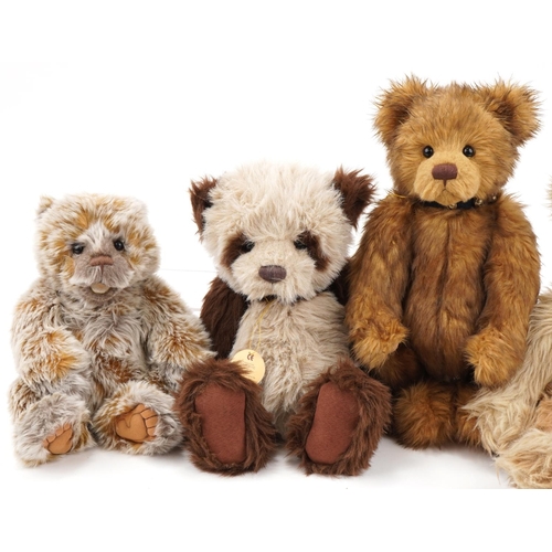 620 - Five Charlie Bears collectable teddy bears with jointed limbs comprising Lawrence, Lucy, Isobel, Cru... 