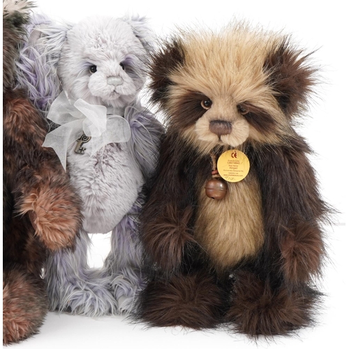 626 - Five large Charlie Bears collectable teddy bears with jointed limbs comprising Abigail, Chi Chi, Whi... 