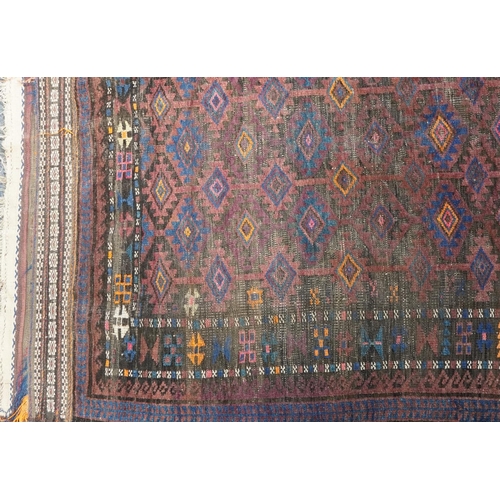 1033 - Rectangular Afghan rug having allover geometric design, 265cm x 155cm