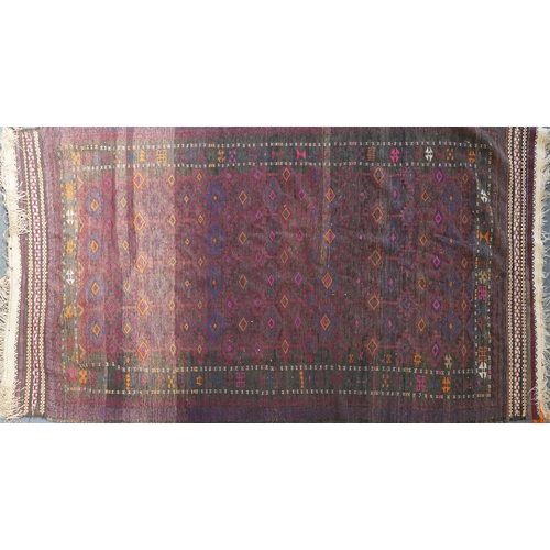 1033 - Rectangular Afghan rug having allover geometric design, 265cm x 155cm