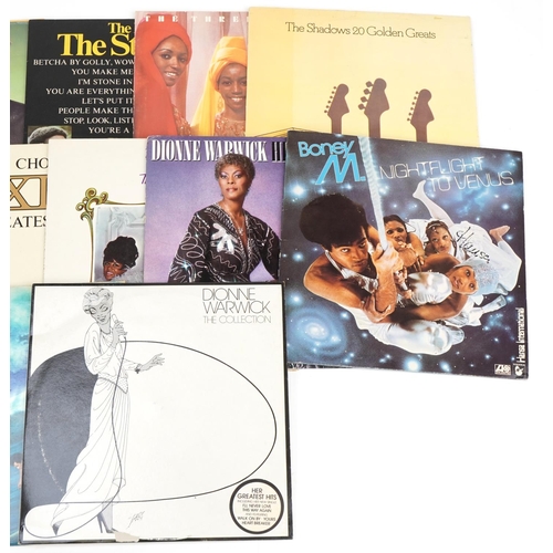 509 - Vinyl LP records including Bread, Hot Chocolate, Diana Ross, The Shadows, The Carpenters and Dionne ... 