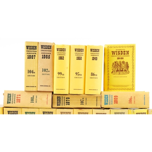 1459 - Large collection of Wisden cricketer's almanacs