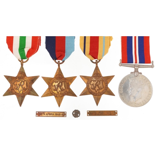 1490 - British military World War II medals for E H Bayly of The Desert Air Force along with a detailed acc... 