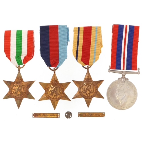 1490 - British military World War II medals for E H Bayly of The Desert Air Force along with a detailed acc... 