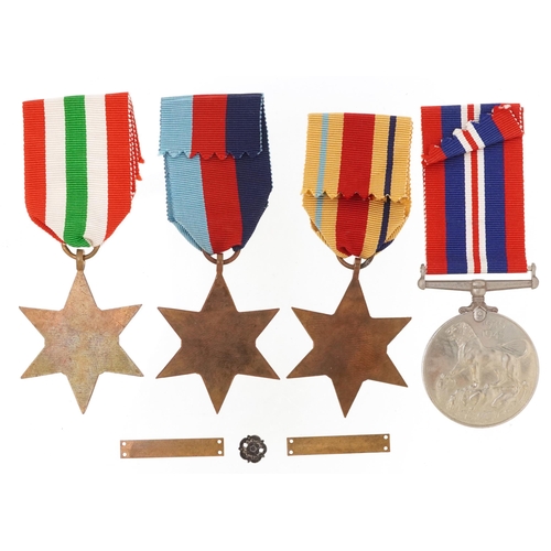 1490 - British military World War II medals for E H Bayly of The Desert Air Force along with a detailed acc... 