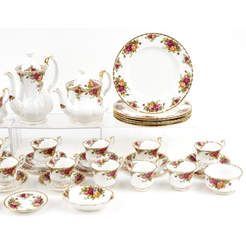 1062 - Royal Albert Old Country Roses tea/coffee and dinnerware including teapot, coffee pot, trios and din... 