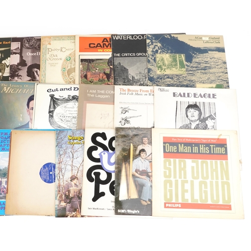 520 - Folk vinyl LP records including Sam Larner, Phoebe Smith, Alex Campbell, Woody Guthrie and Bald Eagl... 