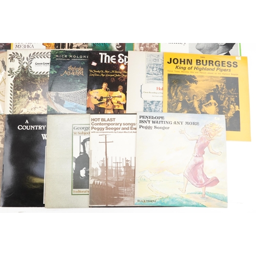 516 - Folk vinyl LP records including The Spinners, Paddy Tunny, John & Sandra, John Burgess and Shetland ... 