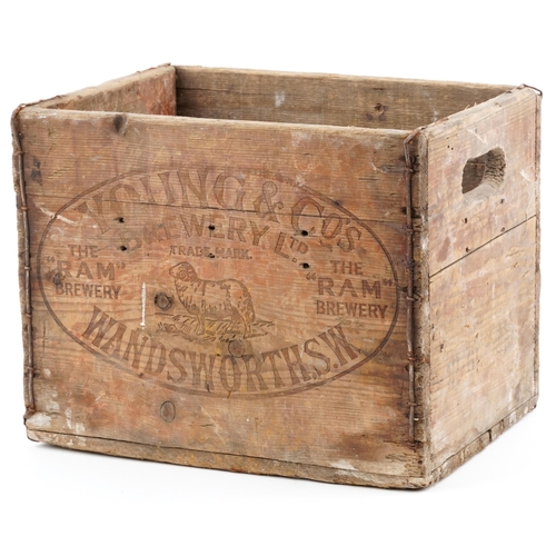 1484 - Vintage Young & Co's Brewery Ltd Wandsworth SW 'The Ram Brewery' advertising crate