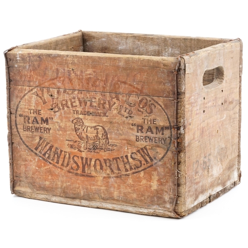 1484 - Vintage Young & Co's Brewery Ltd Wandsworth SW 'The Ram Brewery' advertising crate