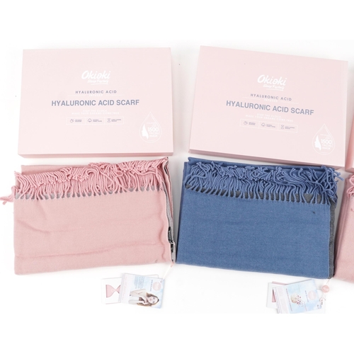 397 - Three as new Okioki Hyaluronic acid scarf facial mask sets