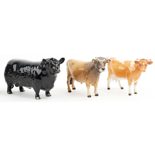 1052 - Six Beswick cows including Champion Coddington Hilt Bar, Champion Dunsley Coy Boy and Champion Sabri... 