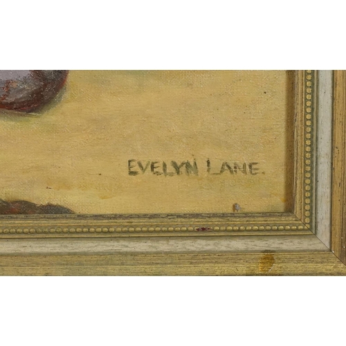 1204 - Evelyn Lane - Naturalistic painting, oil on canvas, in a contemporary gilt framed, 60cm x 44cm