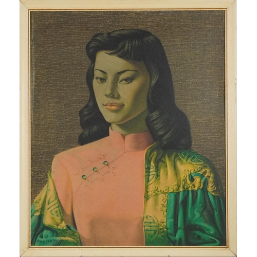 219 - Tretchikoff - Miss Wong and Chinese Girl pair of coloured prints in contemporary frames, each 50cm x... 