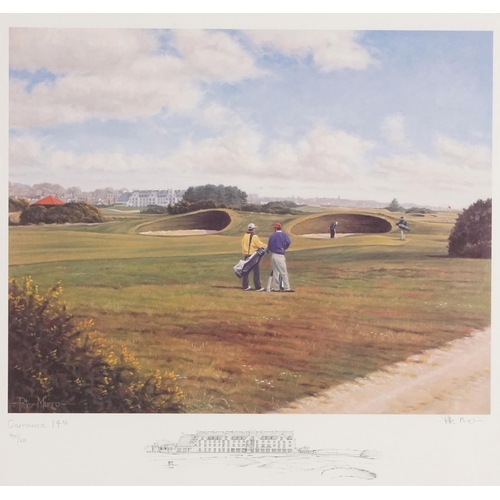 1457A - Peter Munro - Golfing interest Carnoustie the 14th Hole, limited edition print, signed, numbered 440... 