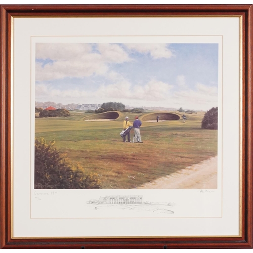 1457A - Peter Munro - Golfing interest Carnoustie the 14th Hole, limited edition print, signed, numbered 440... 