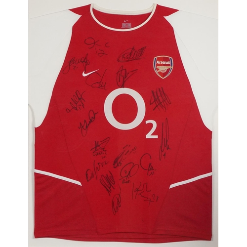 1456 - 2002-03 Arsenal Football club signed shirt with signatures comprising Dennis Bergkamp, Thierry Henry... 