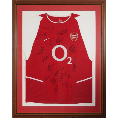 1456 - 2002-03 Arsenal Football club signed shirt with signatures comprising Dennis Bergkamp, Thierry Henry... 