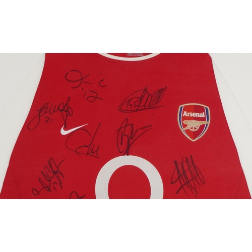 1456 - 2002-03 Arsenal Football club signed shirt with signatures comprising Dennis Bergkamp, Thierry Henry... 