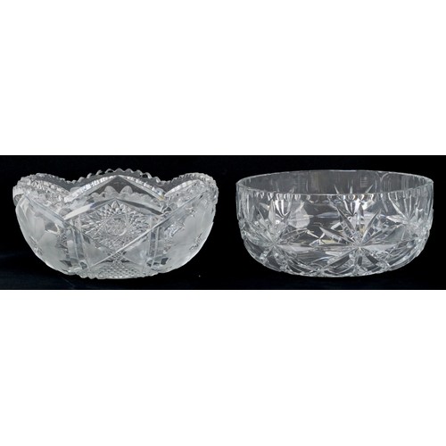 1136 - Good quality cut crystal comprising three bowls, fruit basket and pedestal tazza, the largest 24cm h... 