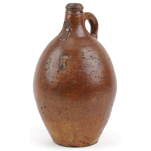 Large antique stoneware Bellarmine jug, 40cm high