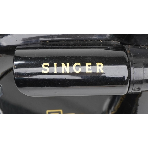 417 - Singer portable electric sewing machine number 221K housed in original carrying case