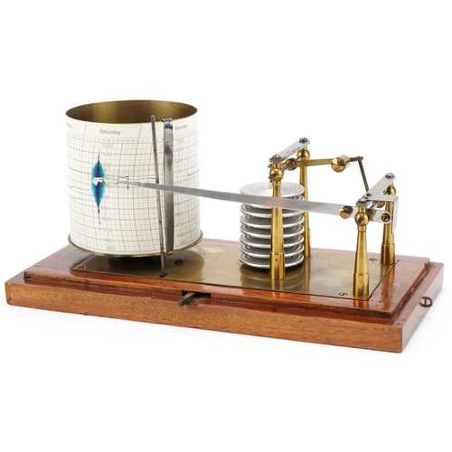 84 - Mahogany cased barograph with eight day movement, 28cm wide