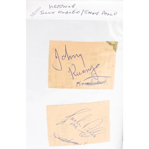 1320 - Album of approximately ninety autographs on single sheets including musical stars Cilla black, Mick ... 