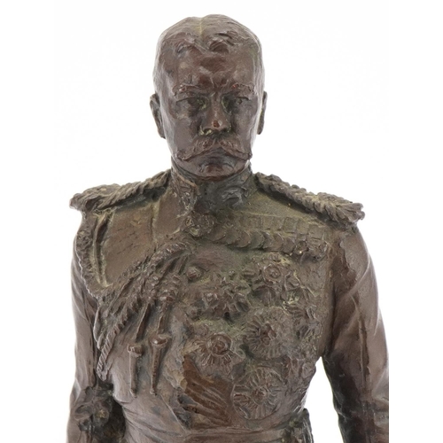 98 - March - Military interest bronze sculpture of Kaiser Wilhelm in uniform, Elkington & Co 1940 and Mar... 