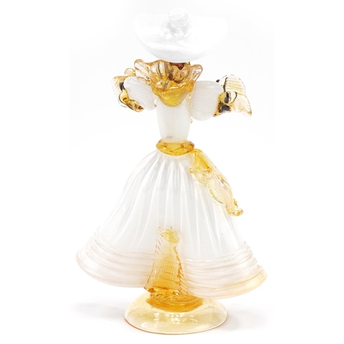 33 - Franco Toffolo Murano glass figure of a Venetian lady, 28cm high