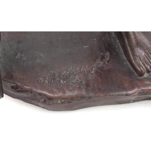 42 - Erwin Schinzel, bronze study of a nude female, signature and dated to the base, 38cm high