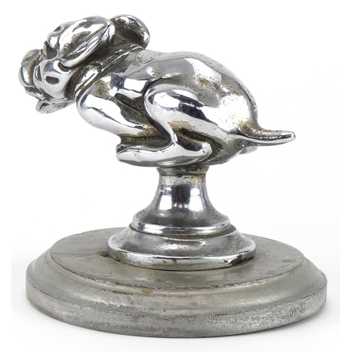 1461 - 1930s Telcote Pup chromed car mascot hood ornament, 10cm in length