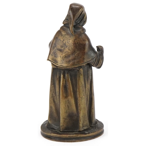 99 - Bronze monk match striker, 14cm high