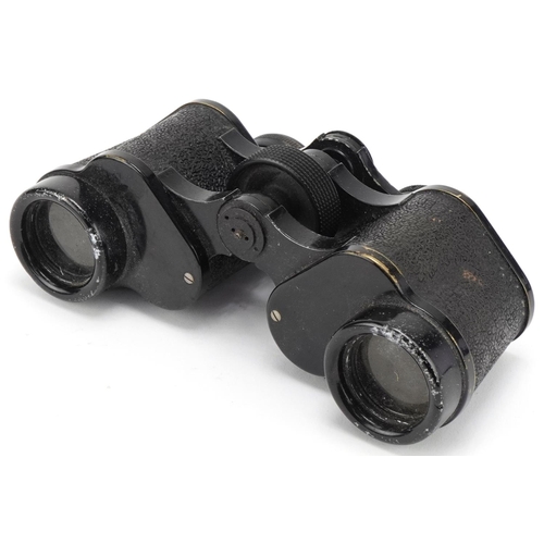 451 - Pair of military interest Ross of London binoculars numbered 96519 housed in a  leather case