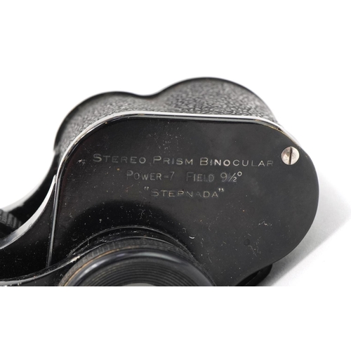 451 - Pair of military interest Ross of London binoculars numbered 96519 housed in a  leather case