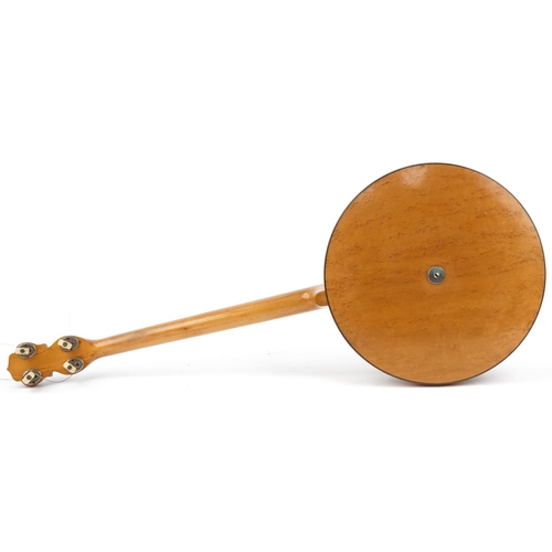 483 - Jedson Remo banjo in Grafton protective hard case, 85cm in length