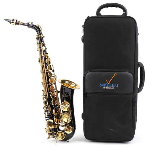 488 - Sakkusu saxophone by the Sax.co.uk Company housed in a protective hard case