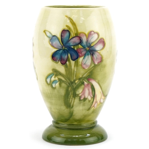 5 - Moorcroft pottery Spring pattern vase hand painted with flowers, 18cm high