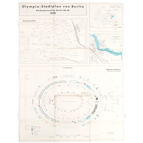 1444 - The Berlin 1936 Olympic memorabilia including Official Handbook, patch badge, tickets for 12th Augus... 