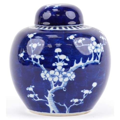 67 - Chinese porcelain Prunus pattern ginger jar, 20cm high