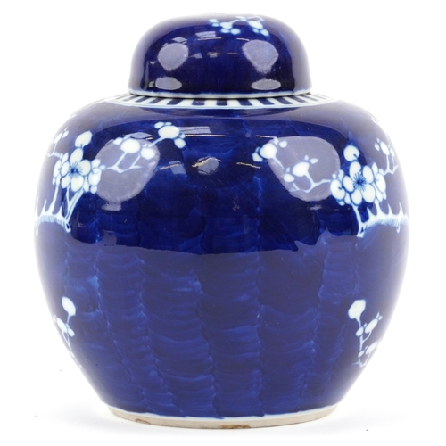 67 - Chinese porcelain Prunus pattern ginger jar, 20cm high