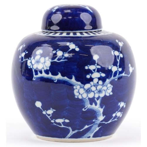 67 - Chinese porcelain Prunus pattern ginger jar, 20cm high