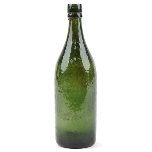 365 - Green glass wine bottle for Sharpe & Winch Cranbrook Brewers, 32cm high