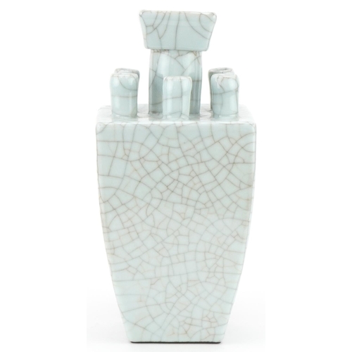 346 - Chinese crackle glazed tulip vase, 32cms high