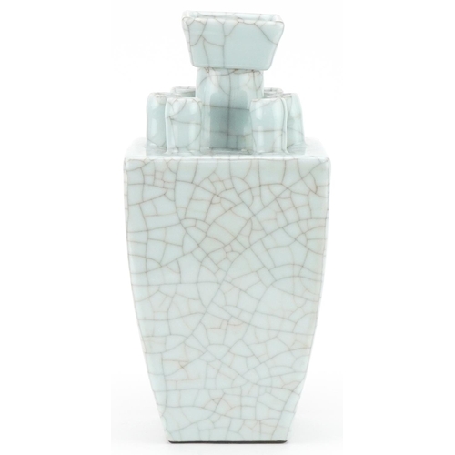 346 - Chinese crackle glazed tulip vase, 32cms high