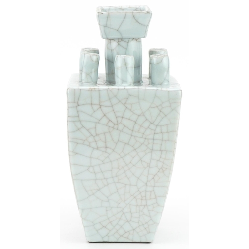 346 - Chinese crackle glazed tulip vase, 32cms high