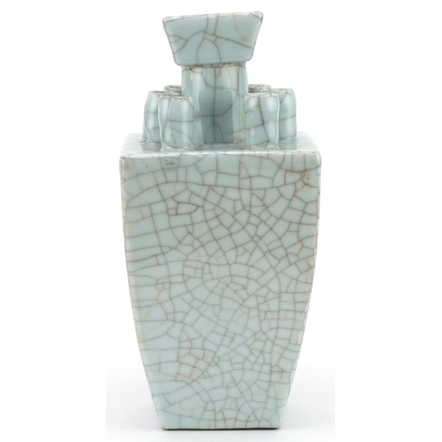 346 - Chinese crackle glazed tulip vase, 32cms high